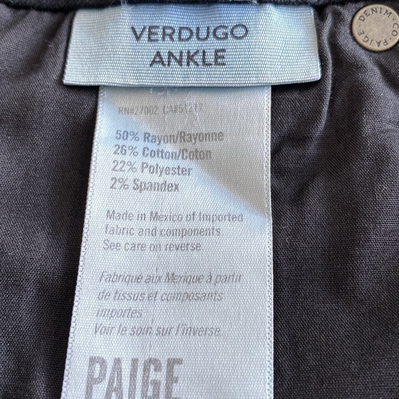 PAIGE Verdugo 5 pocket classic ankle distressed  jeans black NWT Size 29
C - Picture 11 of 16